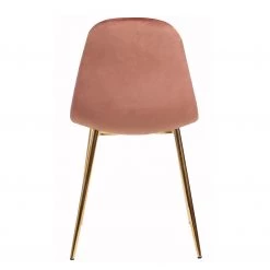 Jack & Alice Chaise Yoyce II - Velours / Métal - Doré - Velours Tiru: Saumon - Lot de 4 -Meubles de salle à manger Soldes Magasin 1000312631 211206 08175200050 DETAILS P000000001000312631