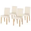 Ars Natura Chaise capitonnée Nella I - Beige - Lot de 4