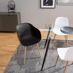 Mørteens Chaise à accoudoirs Odon - Matière plastique / Métal - Imitation chêne - Noir - Lot de 2 15 Mørteens Chaise à accoudoirs Odon - Matière plastique / Métal - Imitation chêne - Noir - Lot de 2 -Meubles de salle à manger Soldes Magasin 1000312639 211202 13441500037 MOOD DETAILS P000000001000312639 mood