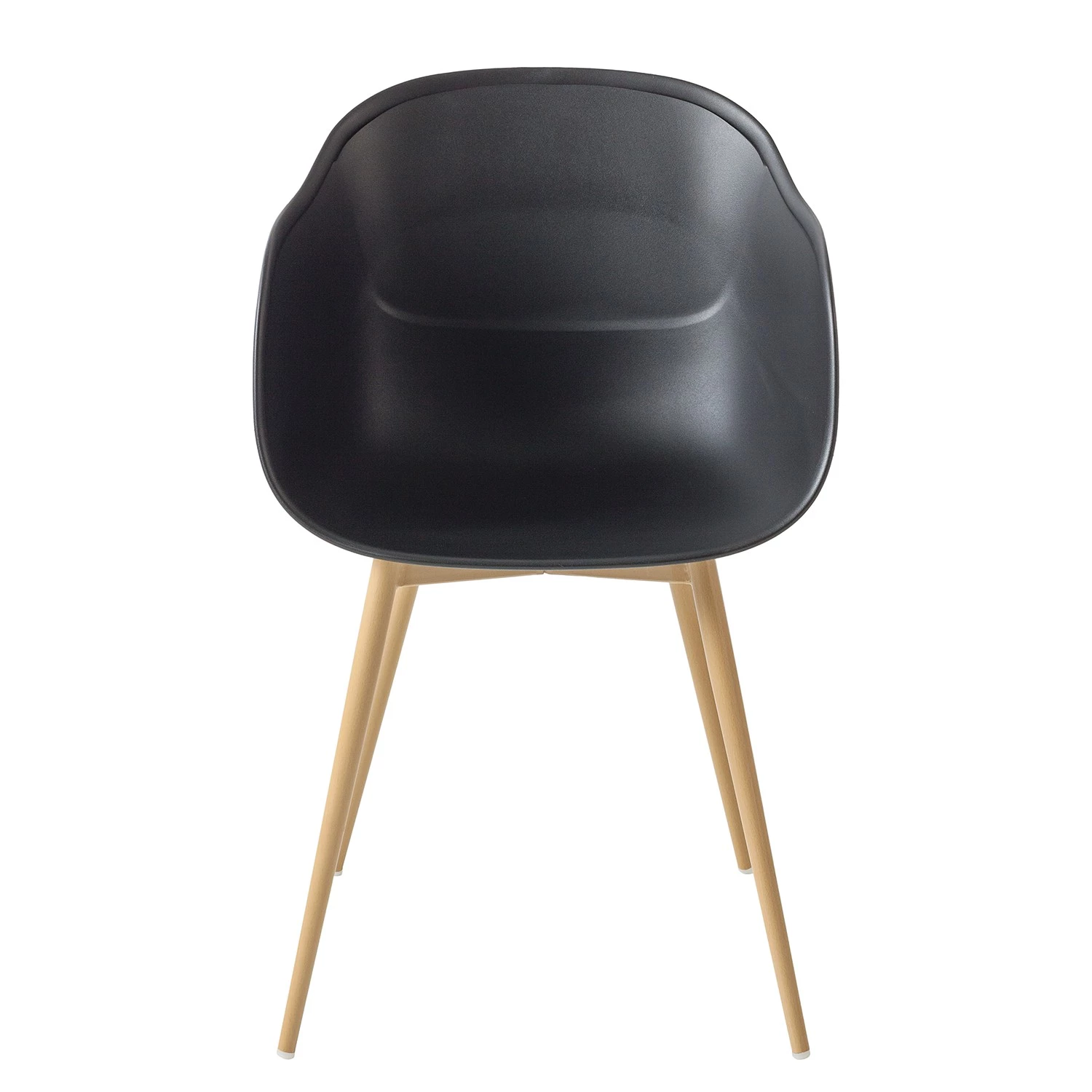 Mørteens Chaise à accoudoirs Odon - Matière plastique / Métal - Imitation chêne - Noir - Lot de 2 4 Mørteens Chaise à accoudoirs Odon - Matière plastique / Métal - Imitation chêne - Noir - Lot de 2 – Image 4