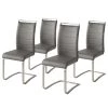 Fredriks Chaise cantilever Lezuza - Cuir synthétique Leja: Gris - Lot de 4