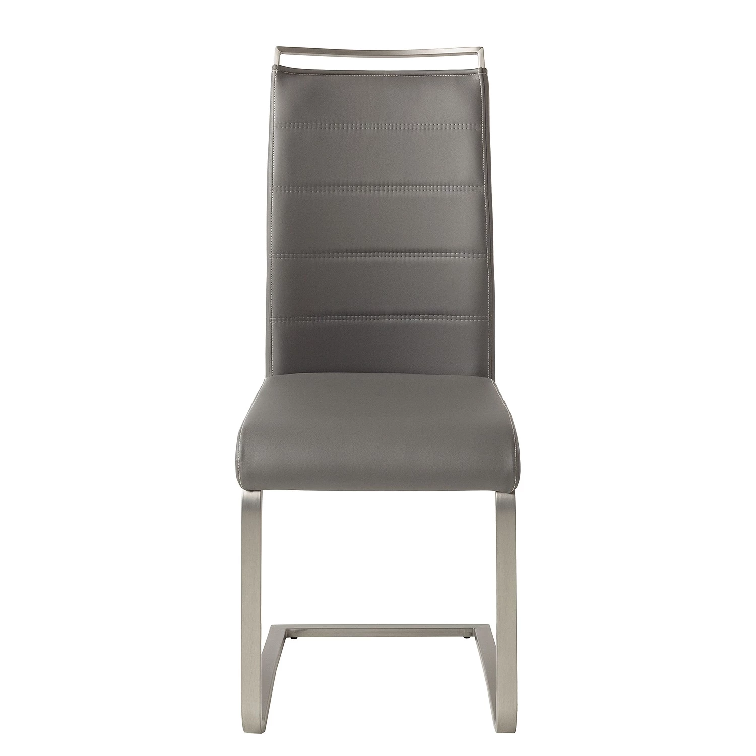 Fredriks Chaise cantilever Lezuza - Cuir synthétique Leja: Gris - Lot de 4 3 Fredriks Chaise cantilever Lezuza - Cuir synthétique Leja: Gris - Lot de 4 – Image 3