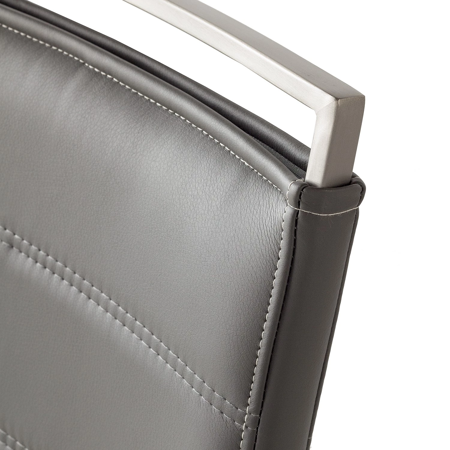 Fredriks Chaise cantilever Lezuza - Cuir synthétique Leja: Gris - Lot de 4 7 Fredriks Chaise cantilever Lezuza - Cuir synthétique Leja: Gris - Lot de 4 – Image 7