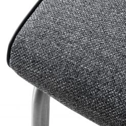 Fredriks Chaise cantilever Abenra - Tissu structuré / Acier - Acier inoxydable - Gris - Lot de 4 -Meubles de salle à manger Soldes Magasin 1000313233 211209 14223300145 DETAILS P000000001000313233
