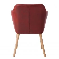 Mørteens Chaise à accoudoirs Leedy IV - Imitation cuir / Chêne massif - Rouge cerise - Lot de 2 15 Mørteens Chaise à accoudoirs Leedy IV - Imitation cuir / Chêne massif - Rouge cerise - Lot de 2 -Meubles de salle à manger Soldes Magasin 1000313396 211208 12180400087 DETAILS P000000001000313396