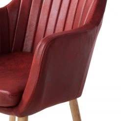 Mørteens Chaise à accoudoirs Leedy IV - Imitation cuir / Chêne massif - Rouge cerise - Lot de 2 16 Mørteens Chaise à accoudoirs Leedy IV - Imitation cuir / Chêne massif - Rouge cerise - Lot de 2 -Meubles de salle à manger Soldes Magasin 1000313396 211208 12180400089 DETAILS P000000001000313396