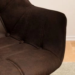 Mørteens Chaise à accoudoirs Lamppi II - microfibre / Métal - Expresso - Lot de 2 -Meubles de salle à manger Soldes Magasin 1000313476 211209 133810000117 DETAILS P000000001000313476