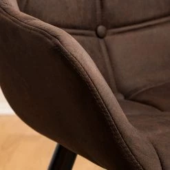 Mørteens Chaise à accoudoirs Lamppi II - microfibre / Métal - Expresso - Lot de 2 -Meubles de salle à manger Soldes Magasin 1000313476 211209 133810000139 DETAILS P000000001000313476