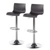 Mooved Chaise de bar Falkland - Noir - Chrome brillant - Lot de 2