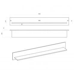 Loftscape Tablette murale Stonda - Blanc -Meubles de salle à manger Soldes Magasin 1000314574 211209 125312000530 SKETCH DETAILS P000000001000314574 sketch
