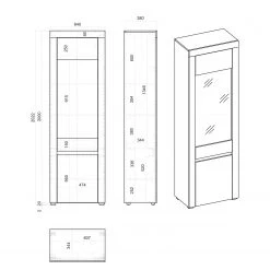 Loftscape Vitrine Stonda - Blanc 17 Loftscape Vitrine Stonda - Blanc -Meubles de salle à manger Soldes Magasin 1000314585 211209 12531800652 SKETCH DETAILS P000000001000314585 sketch