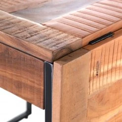 Red Living Table Savella - (extensible) Bois recyclé massif / Fer - Bois recyclé / Noir -Meubles de salle à manger Soldes Magasin 1000315229 211214 16250700057 DETAILS P000000001000315229