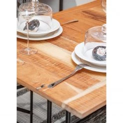 Red Living Table Savella - (extensible) Bois recyclé massif / Fer - Bois recyclé / Noir -Meubles de salle à manger Soldes Magasin 1000315229 211214 16250700069 DETAILS P000000001000315229