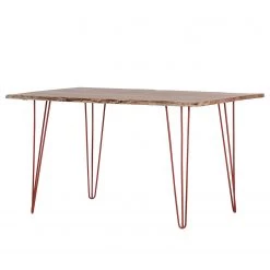 Red Living Table Penola - Acacia massif / Fer - Acacia / Marron