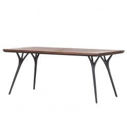 Red Living Table Rudine - Acacia massif / Fer - Acacia / Anthracite