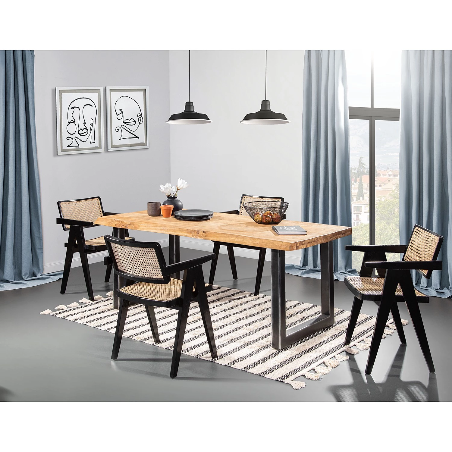 Red Living Table Luoto - Bois recyclé / Fer - Bois recyclé / Noir 2 Red Living Table Luoto - Bois recyclé / Fer - Bois recyclé / Noir – Image 2