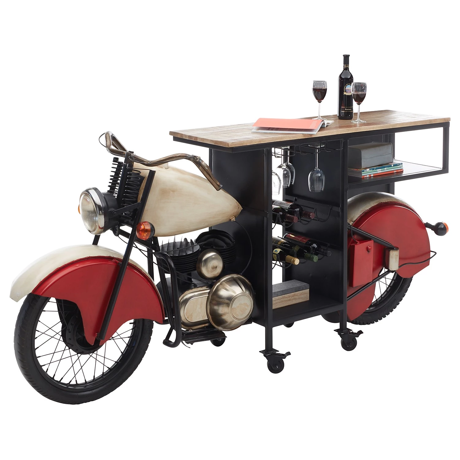 Red Living Bar Buzzwire - Manguier massif / Métal - Manguier / Blanc, rouge et noir 2 Red Living Bar Buzzwire - Manguier massif / Métal - Manguier / Blanc, rouge et noir – Image 2