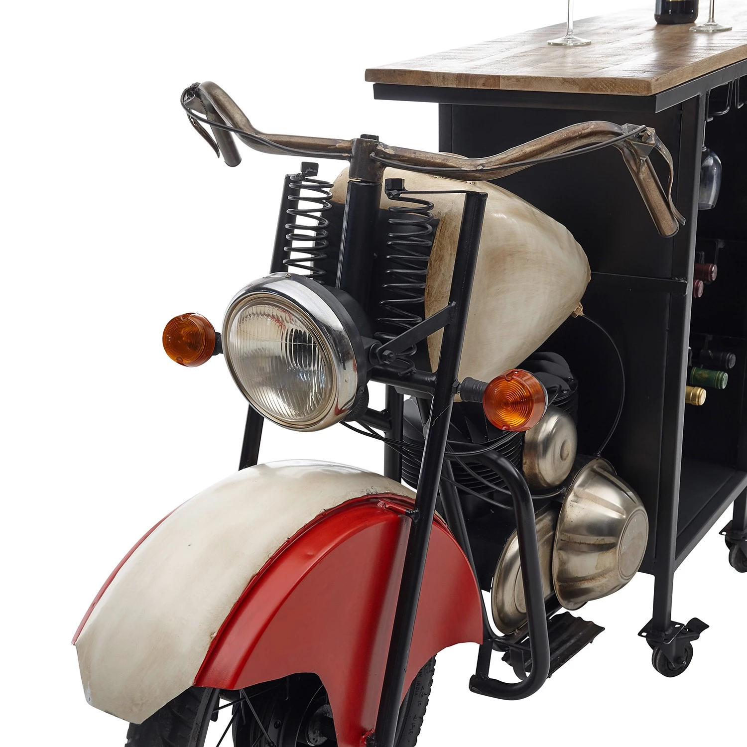 Red Living Bar Buzzwire - Manguier massif / Métal - Manguier / Blanc, rouge et noir 3 Red Living Bar Buzzwire - Manguier massif / Métal - Manguier / Blanc, rouge et noir – Image 3