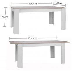 Loftscape Table Nemo - Imitation mélèze / Blanc -Meubles de salle à manger Soldes Magasin 1000315444 220513 500 SKETCH DETAILS P000000001000315444 sketch