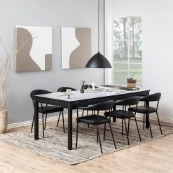 Loftscape Chaises à accoudoirs Otava (lot de 2) - Imitation cuir / Fer - Noir -Meubles de salle à manger Soldes Magasin 1000319537 220128 12565700021 MOOD DETAILS P000000001000319537 mood