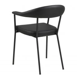 Loftscape Chaises à accoudoirs Otava (lot de 2) - Imitation cuir / Fer - Noir -Meubles de salle à manger Soldes Magasin 1000319537 220128 12565700060 DETAILS P000000001000319537