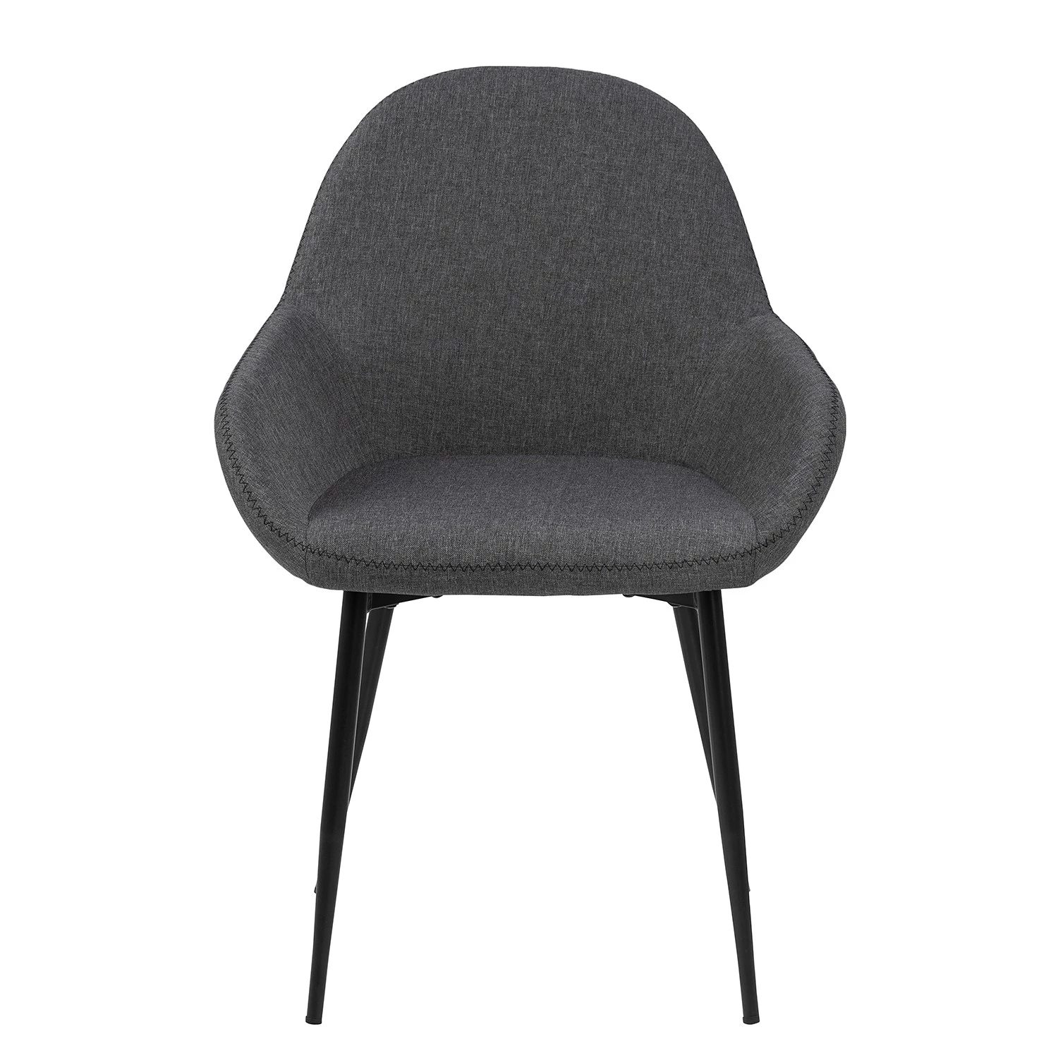 Loftscape Chaises à accoudoirs Kia II (lot de 2) - Tissu / Fer - Gris / Noir 3 Loftscape Chaises à accoudoirs Kia II (lot de 2) - Tissu / Fer - Gris / Noir – Image 3