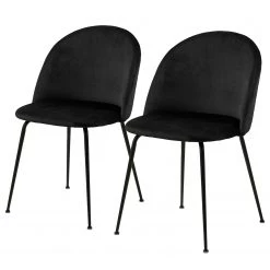 Loftscape Chaises capitonnées Luray (lot de 2) - Noir