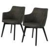 Loftscape Chaises à accoudoirs Kampen I (lot de 2) - Vert olive foncé