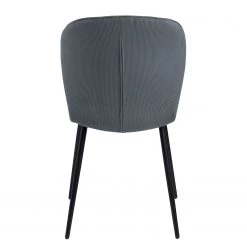 Loftscape Chaises capitonnées Koriella (lot de 2) - Velours côtelé / Fer - Gris / Noir -Meubles de salle à manger Soldes Magasin 1000319599 220128 1257100055 DETAILS P000000001000319599