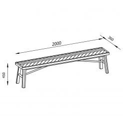 Loftscape Banc Negrete - Partiellement en chêne massif - Chêne 21 Loftscape Banc Negrete - Partiellement en chêne massif - Chêne -Meubles de salle à manger Soldes Magasin 1000319605 220128 1300280000500 SKETCH DETAILS P000000001000319605 sketch