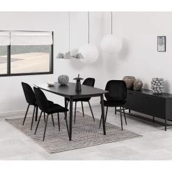 Loftscape Chaises capitonnées Kerang II (lot de 2) - Velours / Fer - Noir -Meubles de salle à manger Soldes Magasin 1000319609 220128 1257140021 MOOD DETAILS P000000001000319609 mood