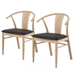 Loftscape Chaises Porras I (lot de 2) - Noir / Imitation chêne clair