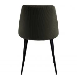 Loftscape Chaises capitonnées Ferland (lot de 4) - Velours côtelé / Fer - Vert olive foncé / Noir -Meubles de salle à manger Soldes Magasin 1000319622 220128 1257200060 DETAILS P000000001000319622