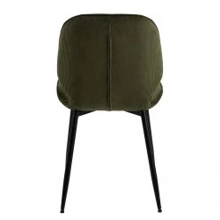 Loftscape Chaises capitonnées Kerang I (lot de 4) - Velours côtelé / Fer - Vert olive foncé / Noir -Meubles de salle à manger Soldes Magasin 1000319627 220128 1257220060 DETAILS P000000001000319627