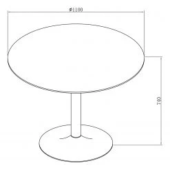 Loftscape Table Ireby II - Partiellement en chêne massif / Fer - Imitation chêne / Blanc -Meubles de salle à manger Soldes Magasin 1000319636 220128 12572600500 SKETCH DETAILS P000000001000319636 sketch