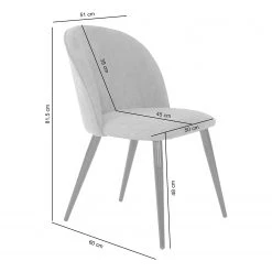 Chaises capitonnées Ruxby (lot de 2) - Gris -Meubles de salle à manger Soldes Magasin 1000329353 220203 161420000500 SKETCH DETAILS P000000001000329353 sketch