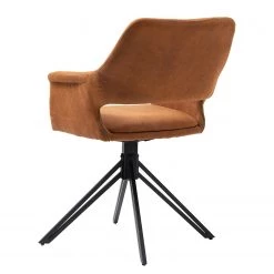 Loftscape Chaises à accoudoirs Moala I (lot de 2) - Microfibre / Acier - Marron vintage / Noir -Meubles de salle à manger Soldes Magasin 1000329355 220203 16142000050 DETAILS P000000001000329355