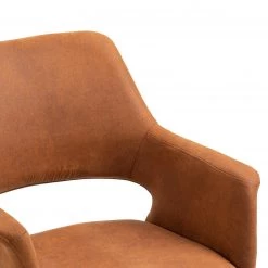 Loftscape Chaises à accoudoirs Moala I (lot de 2) - Microfibre / Acier - Marron vintage / Noir -Meubles de salle à manger Soldes Magasin 1000329355 220203 16142000060 DETAILS P000000001000329355