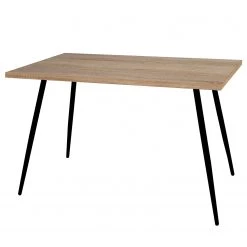 Red Living Table Napo - Imitation chêne brut de sciage - Largeur : 80 cm - Noir - Rond