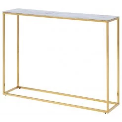 Fredriks Console Katori II - Verre / Métal - Imitation marbre blanc / Doré