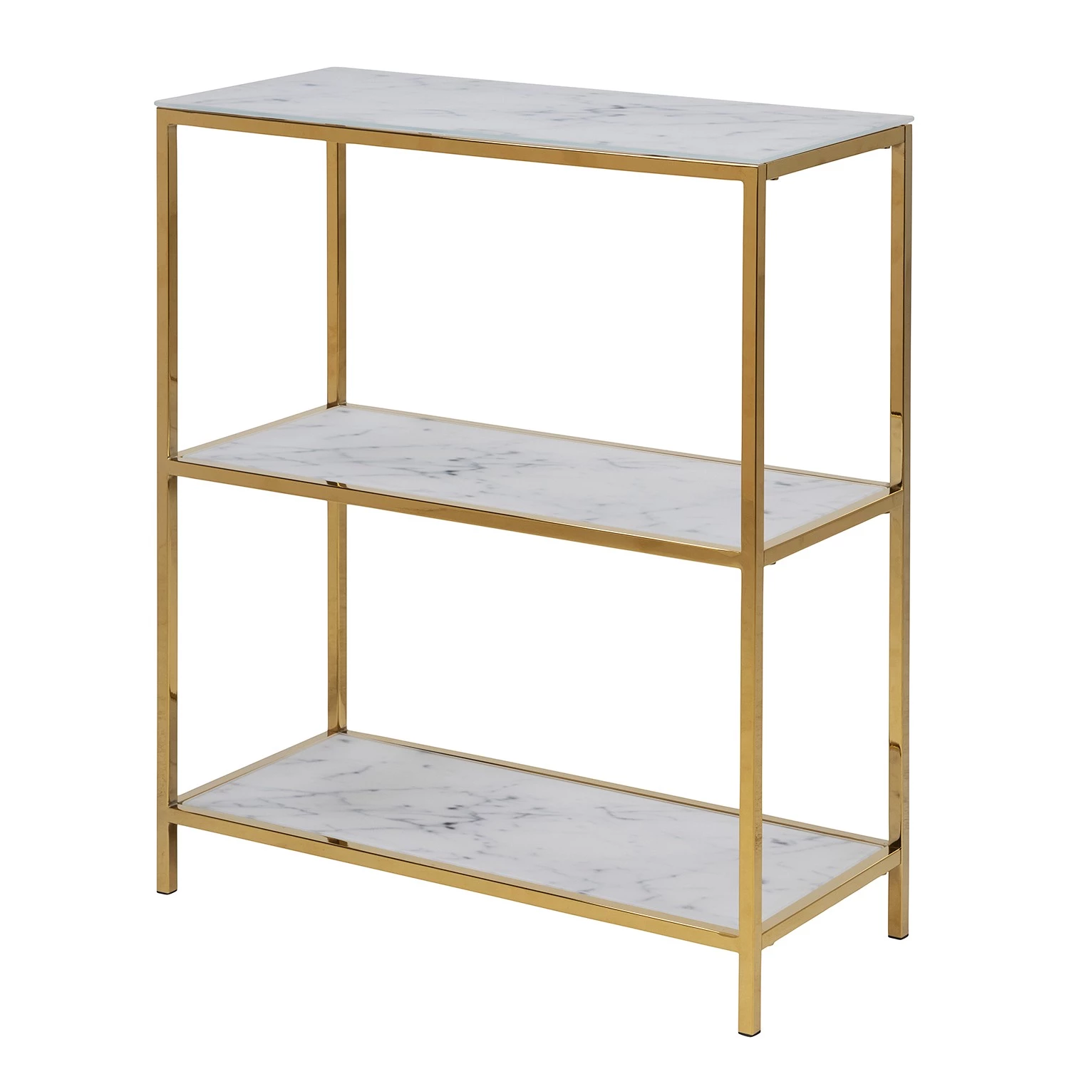 Fredriks Étagère Katori II - Verre / Métal - Imitation marbre blanc / Doré 1 Fredriks Étagère Katori II - Verre / Métal - Imitation marbre blanc / Doré
