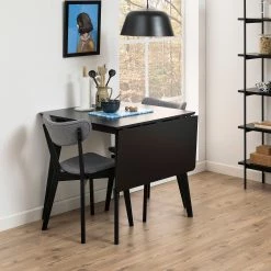 Loftscape Chaises Rigby II (lot de 2) - Tissu / Hévéa massif - Gris / Noir -Meubles de salle à manger Soldes Magasin 1000330926 220223 021 MOOD DETAILS P000000001000330926 mood