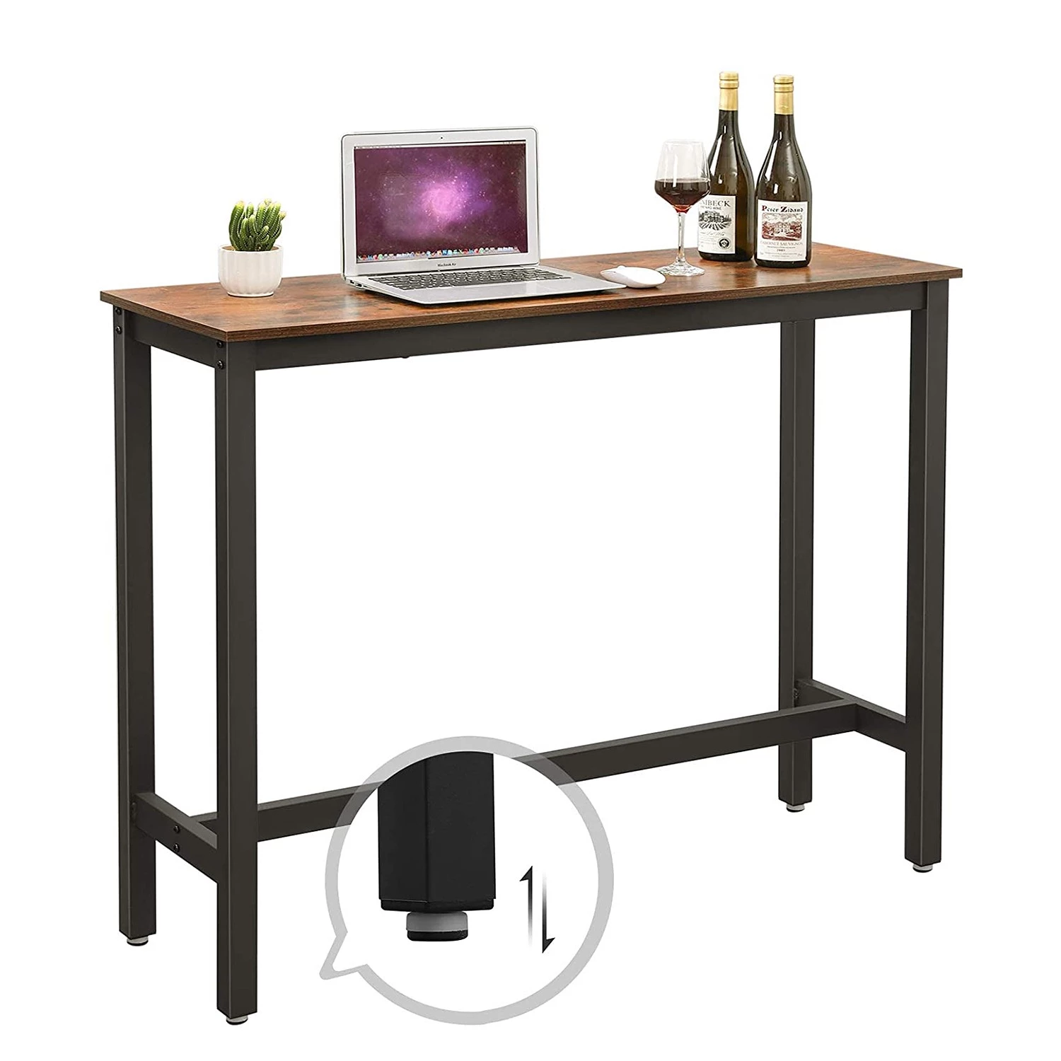 Red Living Table haute Seix II - Imitation bois recyclé / Noir 5 Red Living Table haute Seix II - Imitation bois recyclé / Noir – Image 5