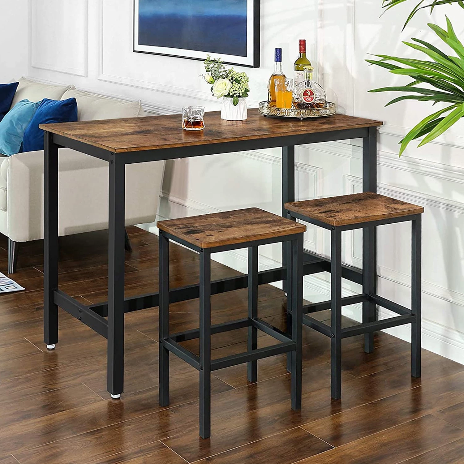 Red Living Ensemble de bar Seix I (3 éléments) - 120 x 60 cm 1 Red Living Ensemble de bar Seix I (3 éléments) - 120 x 60 cm