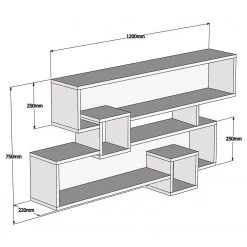 Loftscape Étagère murale Kobra - Blanc -Meubles de salle à manger Soldes Magasin 1000333624 220302 500 SKETCH DETAILS P000000001000333624 sketch