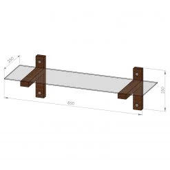 Loftscape Étagère murale Rodgau - Verre / Pin massif -Meubles de salle à manger Soldes Magasin 1000333662 220302 500 SKETCH DETAILS P000000001000333662 sketch
