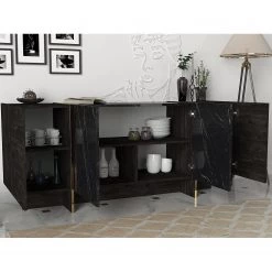 Loftscape Buffet Vidal - Imitation marbre noir / Doré -Meubles de salle à manger Soldes Magasin 1000333728 220302 022 MOOD DETAILS P000000001000333728 mood