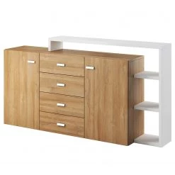 Loftscape Buffet Littor - Blanc / Imitation chêne Grandson