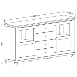 Ridgevalley Buffet Emmanuela I - Vert foncé -Meubles de salle à manger Soldes Magasin 1000339986 220317 500 SKETCH DETAILS P000000001000339986 sketch