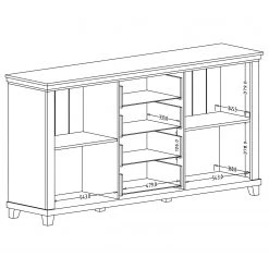 Ridgevalley Buffet Emmanuela I - Vert foncé -Meubles de salle à manger Soldes Magasin 1000339986 220317 501 SKETCH DETAILS P000000001000339986 sketch